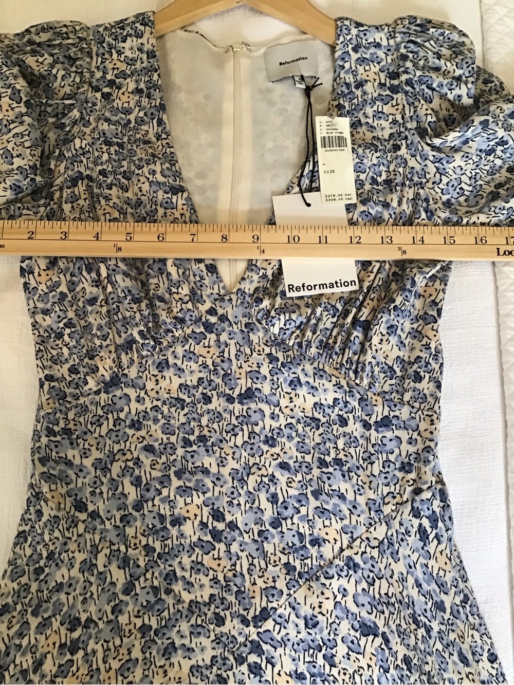 Reformation Naira Midi Dress Size 4 Blue Floral - Picture 9 of 16